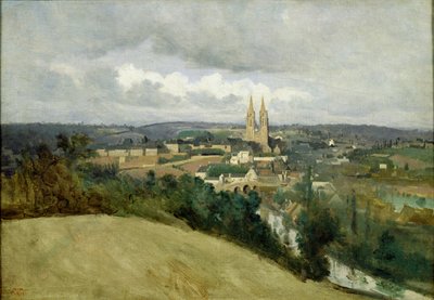 Algemeen uitzicht op de stad Saint-Lo, ca.1833 door Jean Baptiste Camille Corot